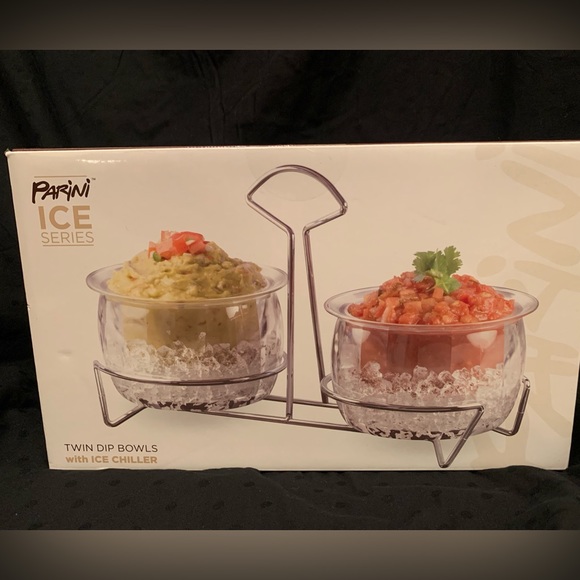 Parini Dining Parini Ice Series Twin Dip Bowls With Ice Chiller